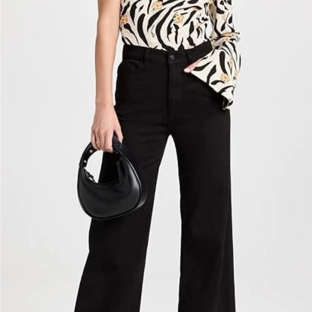DL1961 Marianna Hewitt Hepburn Wide Leg High Rise Black Jeans